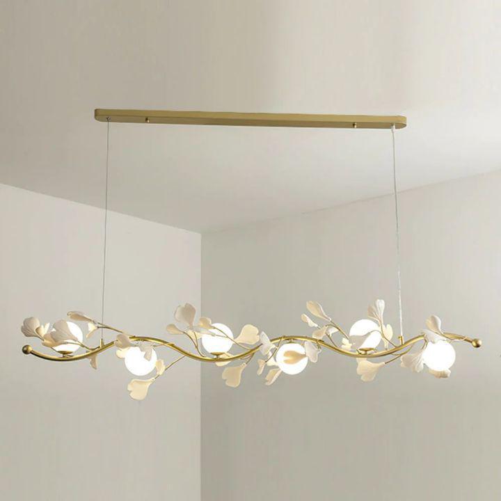 Ginkgo Glass Chandelier - 4 heads Size: L 39.4″(100cm) x H 6.3″(16cm)casivra