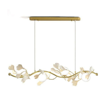 Ginkgo Glass Chandelier - 4 heads Size: L 39.4″(100cm) x H 6.3″(16cm)casivra