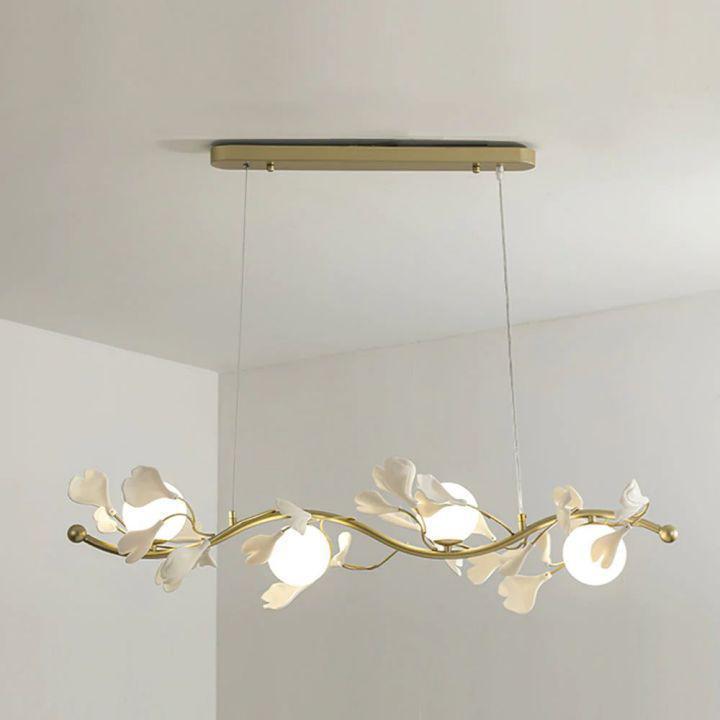 Ginkgo Glass Chandelier - 4 heads Size: L 39.4″(100cm) x H 6.3″(16cm)casivra