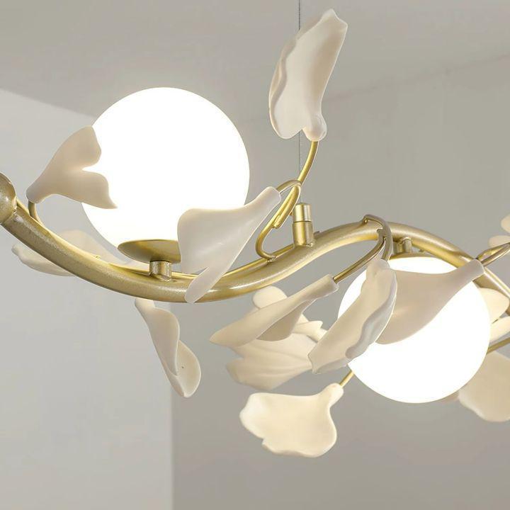 Ginkgo Glass Chandelier - 4 heads Size: L 39.4″(100cm) x H 6.3″(16cm)casivra