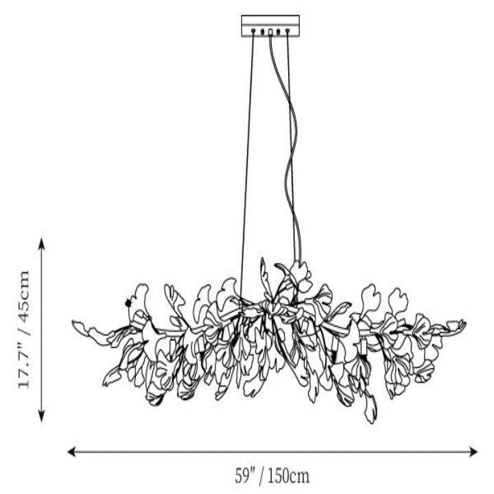 Ginkgo Luxury Chandelier Style C - L 39.4″(100cm) x W 17.7″(45cm) x H 15.7″(40cm) (G9*8)casivra
