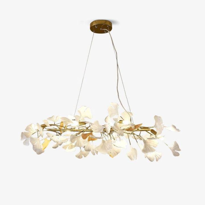 Ginkgo Luxury Chandelier Style E - 4 Lights: L 39.4''(100cm) x W 11.8''(30cm)Gold+Whitecasivra