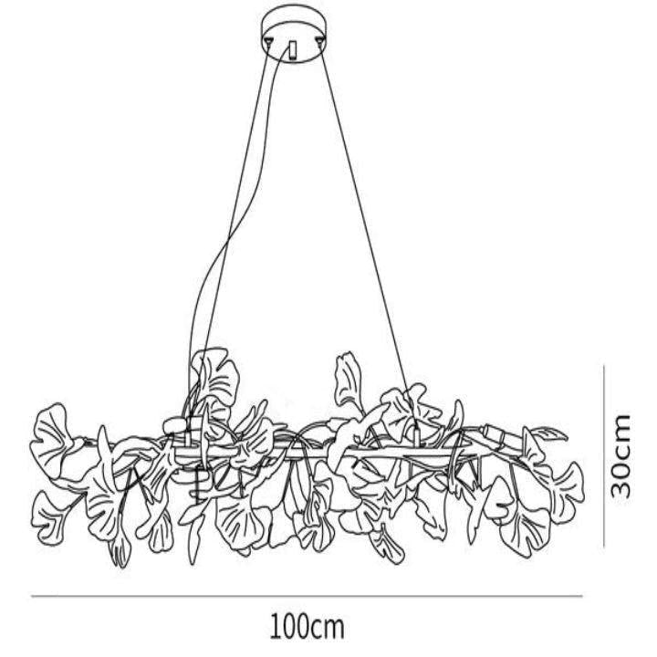 Ginkgo Luxury Chandelier Style E - 8 Lights: L 59''(150cm) x W 11.8''(30cm)Gold+Whitecasivra