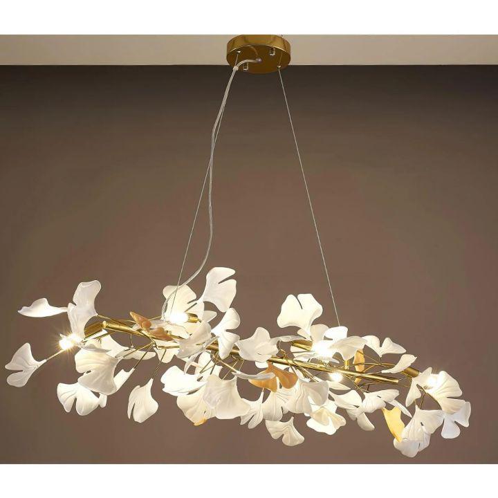 Ginkgo Luxury Chandelier Style E - 4 Lights: L 39.4''(100cm) x W 11.8''(30cm)Black+Whitecasivra