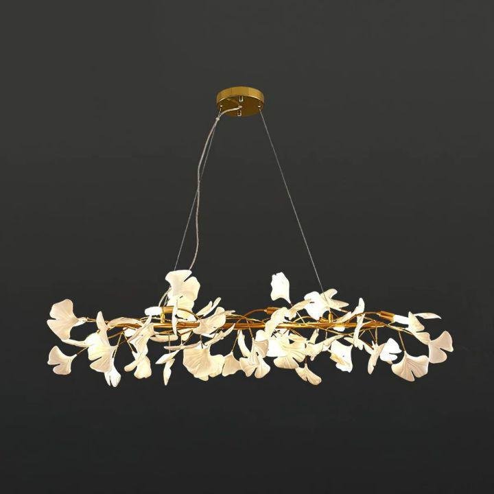 Ginkgo Luxury Chandelier Style E - 6 Lights: L 47.2''(120cm) x W11.8''(30cm)Gold+Whitecasivra