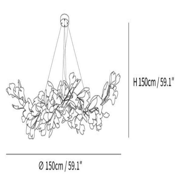 Ginkgo Luxury Chandelier Style F - 10 Lights: L 47.2''(120cm) x W19.7''(50cm) x H 59''(150cm)casivra