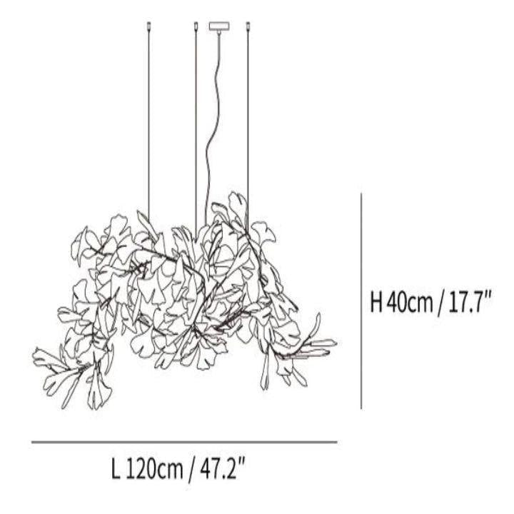 Ginkgo Luxury Chandelier Style G - 8 Lights: L 47.2''(120cm) x H 17.7''(45cm)casivra