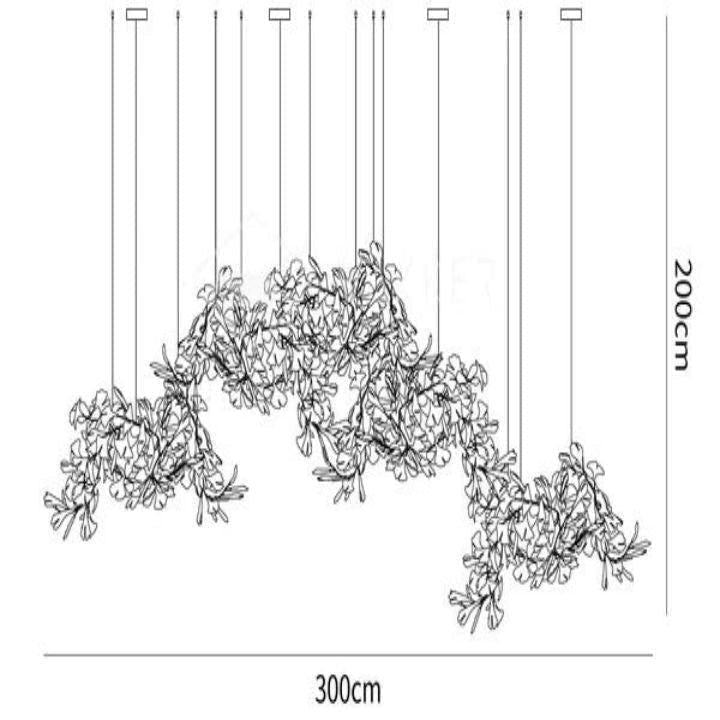Ginkgo Luxury Chandelier Style H - 20 Lights: L 118.1(300cm) x H 78.7(200cm)casivra
