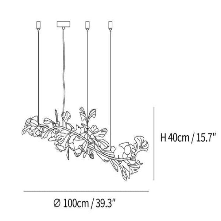 Ginkgo Luxury Chandelier Style I - 10 Lights: L 39.3''(100cm) x H 15.7''(40cm)casivra