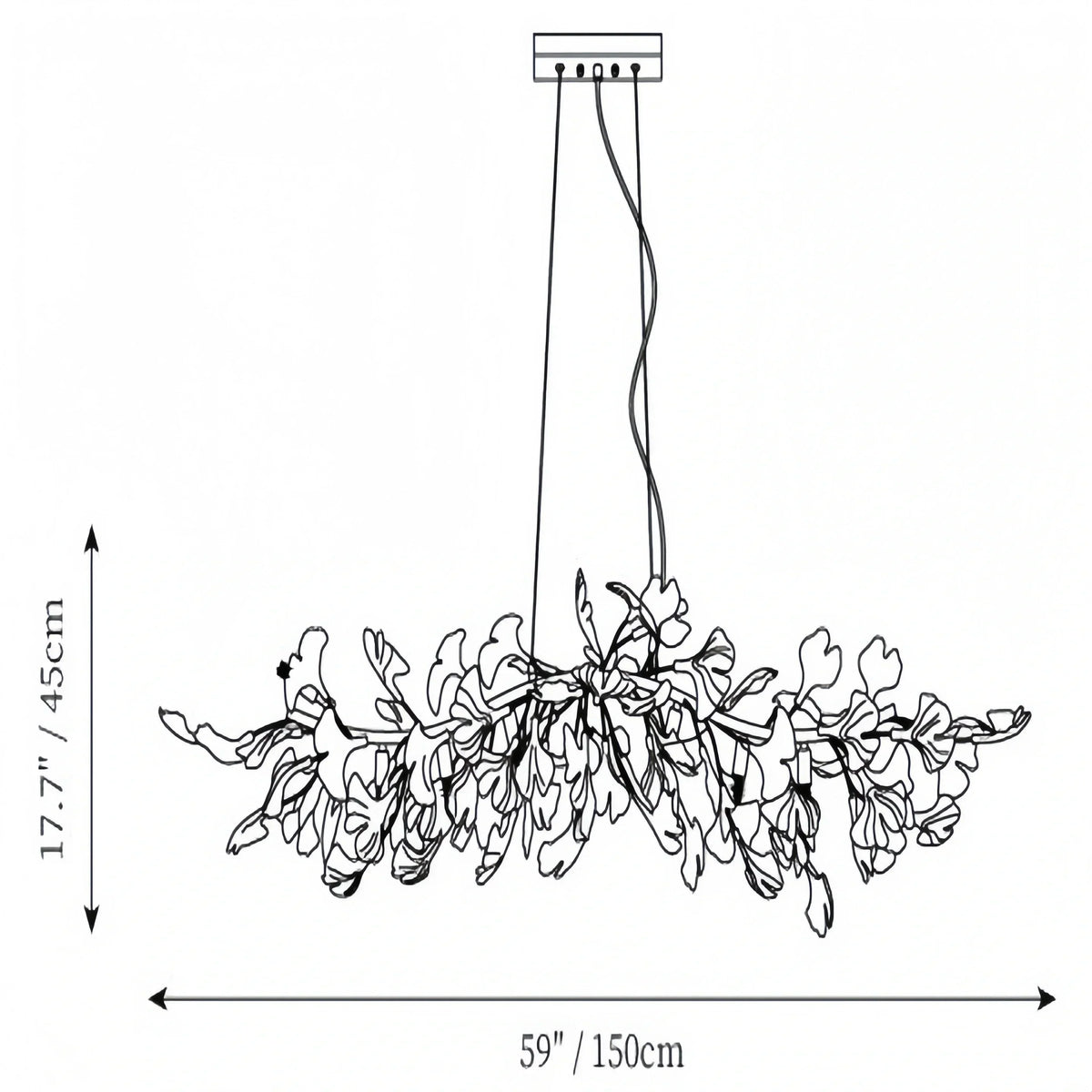 Ginkgo Luxury Linear Chandelier Style C - L 31.5″(80cm) x W 17.7″(45cm) x H 13.8″(35cm) (G9*6)casivra