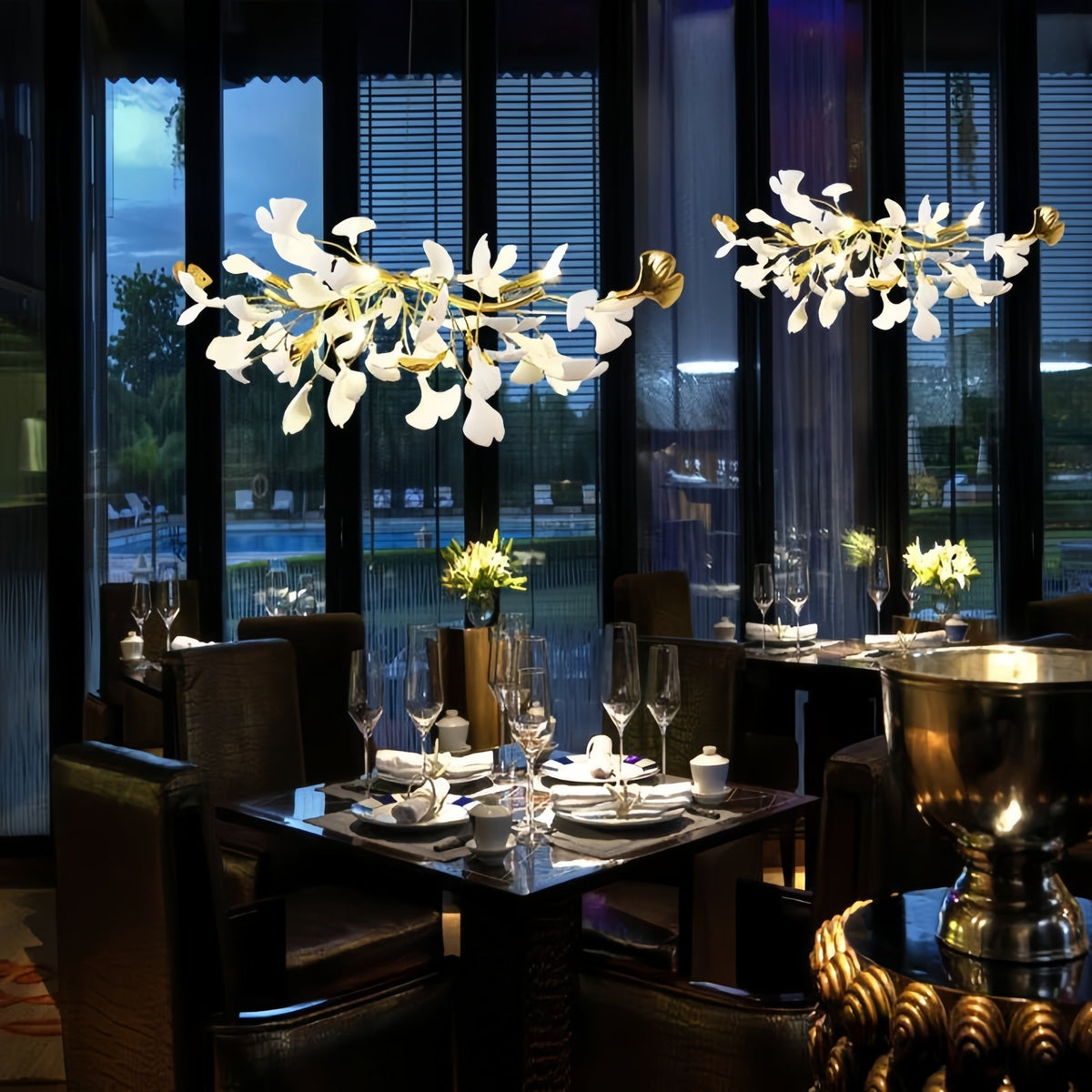 Ginkgo Luxury Linear Chandelier Style C - L 59″(150cm) x W 17.7″(45cm) x H 17.7″(45cm) (G9*12)casivra