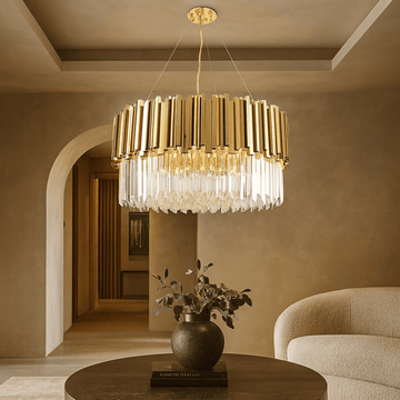 buyGio Gold & Chrome Crystal Chandelier - Morsale