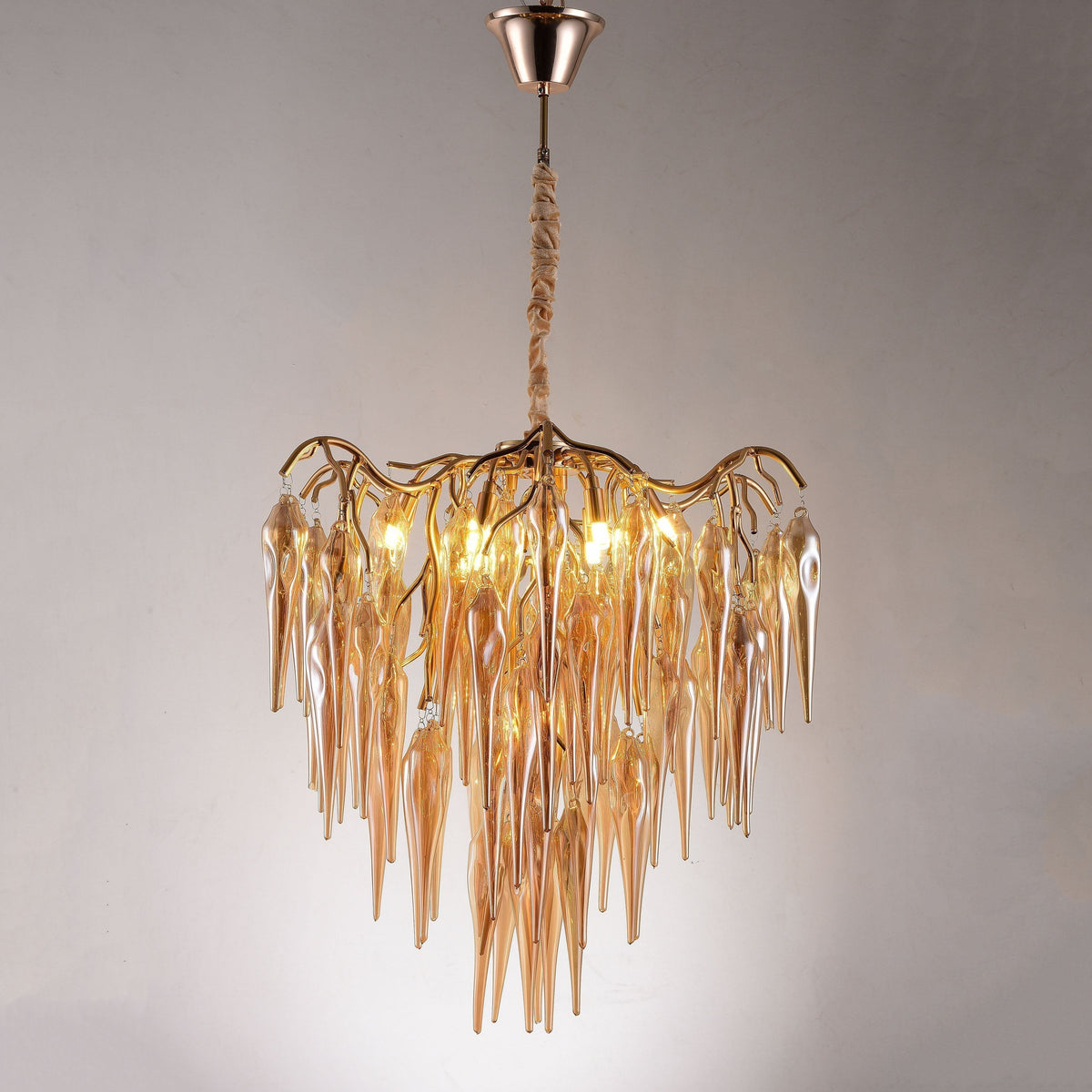 Glacier Organic Branch Round Chandelier - 20" diameterDark Coppercasivra
