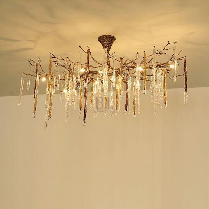 Glamour Dripstone Chandelier - L 39.4″(100cm) x W 23.6″(60cm) x H 27.6″(70cm)Bronze + Multicolorcasivra
