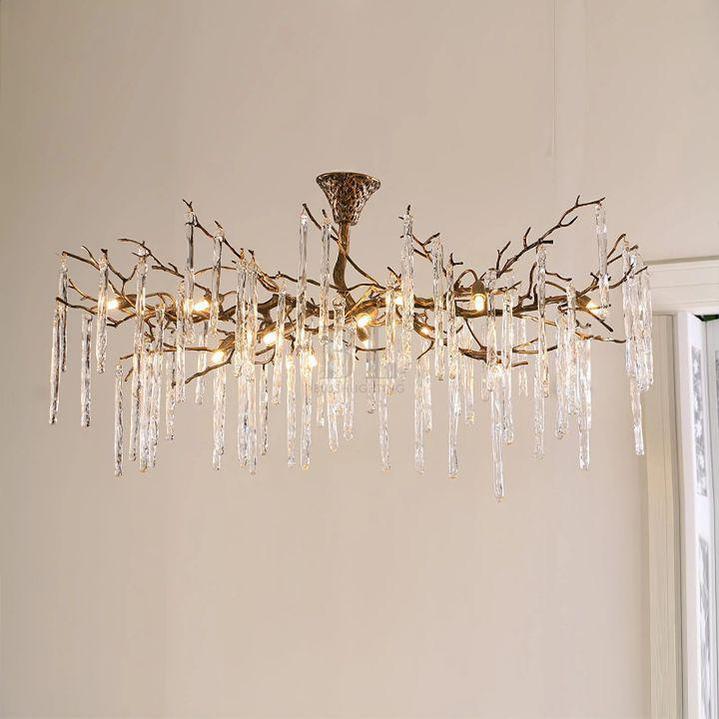 Glamour Dripstone Chandelier - L 39.4″(100cm) x W 23.6″(60cm) x H 27.6″(70cm)Bronze + Clearcasivra
