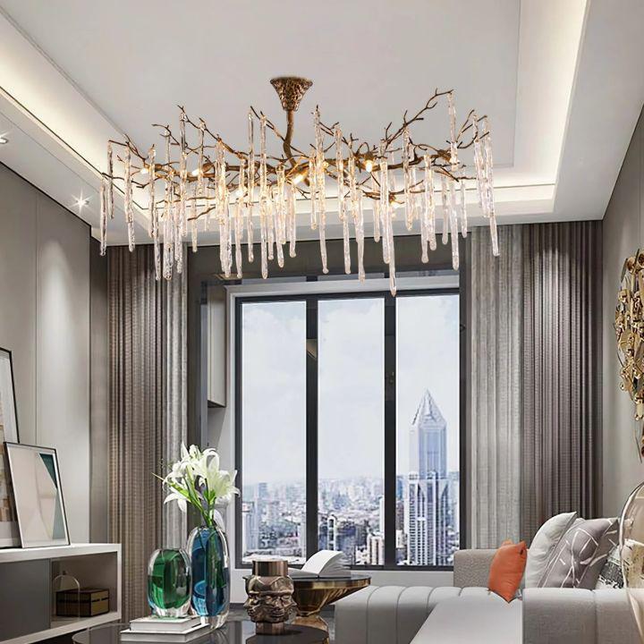 Glamour Dripstone Chandelier - L 59.1″(150cm) x W 27.6″(70cm) x H 27.6″(70cm)Bronze + Clearcasivra
