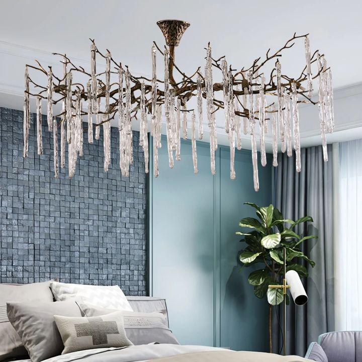 Glamour Dripstone Chandelier - L 59.1″(150cm) x W 27.6″(70cm) x H 27.6″(70cm)Bronze + Clearcasivra