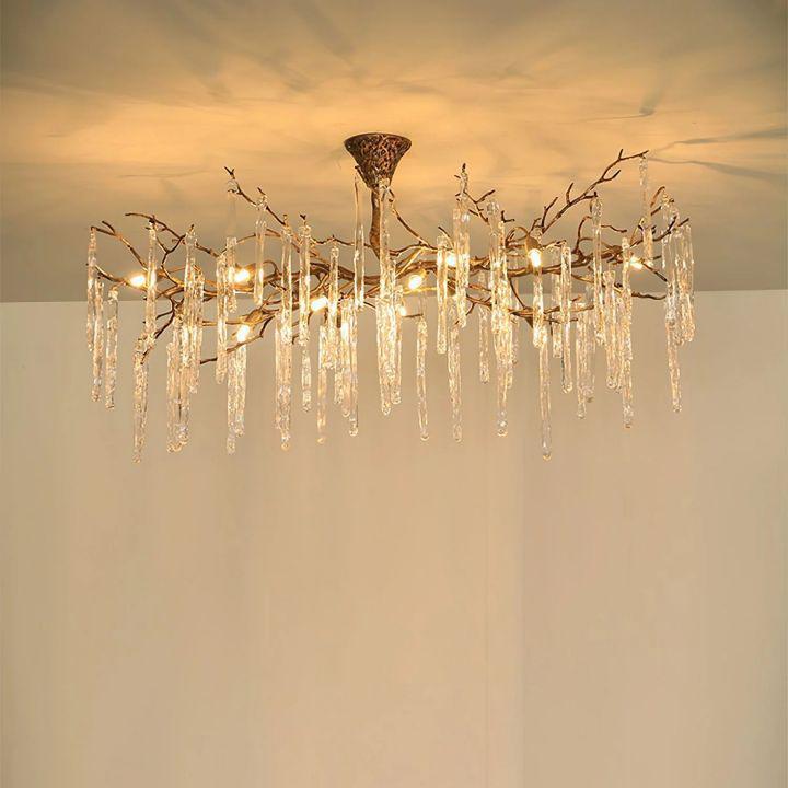 Glamour Dripstone Chandelier - L 49.2″(125cm) x W 27.6″(70cm) x H 27.6″(70cm)Bronze + Clearcasivra