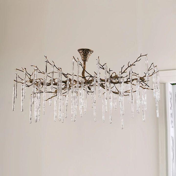 Glamour Dripstone Chandelier - L 39.4″(100cm) x W 23.6″(60cm) x H 27.6″(70cm)Bronze + Clearcasivra