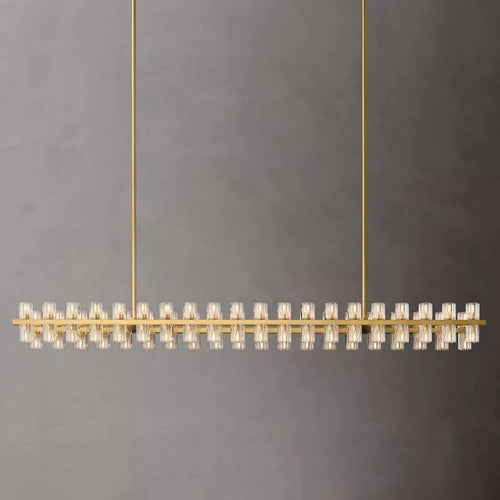 Arcachon Gear Crystal Rectangular Chandelier 72"