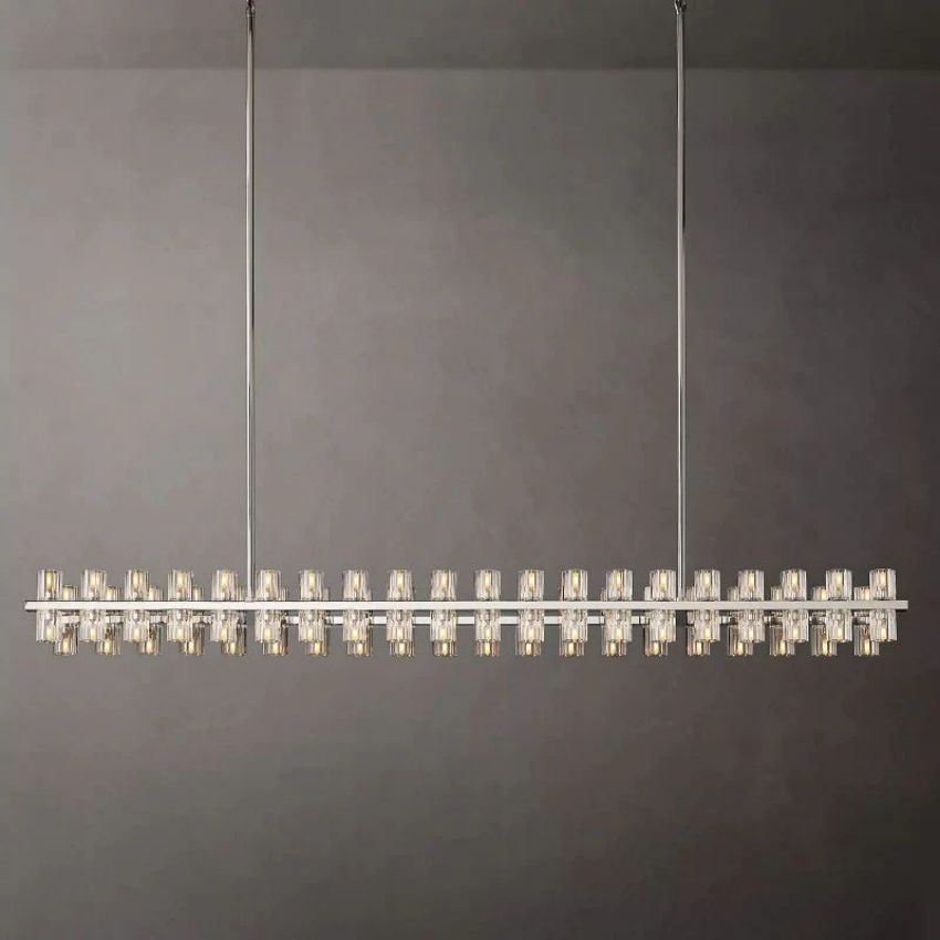 Arcachon Gear Crystal Rectangular Chandelier 72"