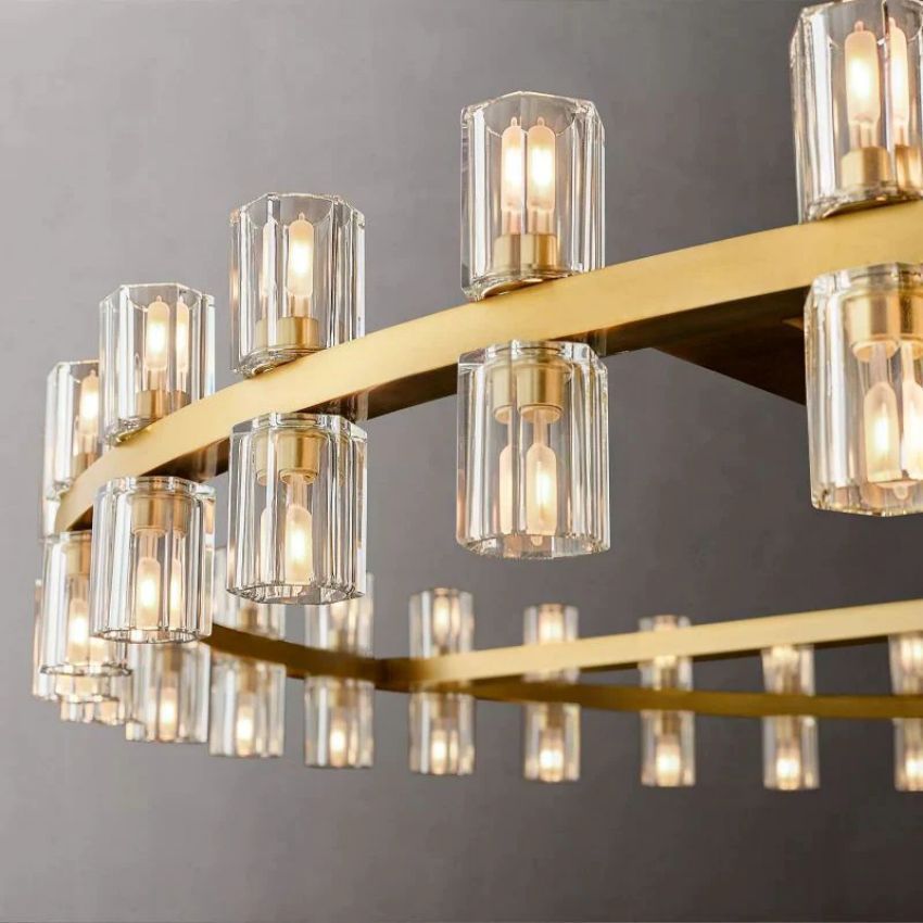 Arcachon Hexagon Crystal Round Chandelier 60"