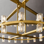 Arcachon Hexagon Crystal Two-Tier Round Chandelier 60"