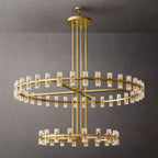Arcachon Gear Crystal Two-Tier Round Chandelier 60"