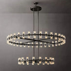 Arcachon Gear Crystal Two-Tier Round Chandelier 60"