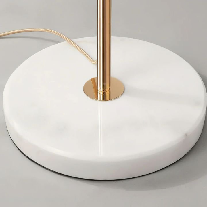 Gliss Gingko Ceramic Leaf Floor Lamp, Modern Stand Lamp - Gold & White Marble Basecasivra