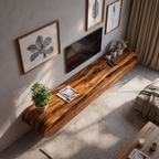 Modern Floating TV Console With Rounded Design For Living Room