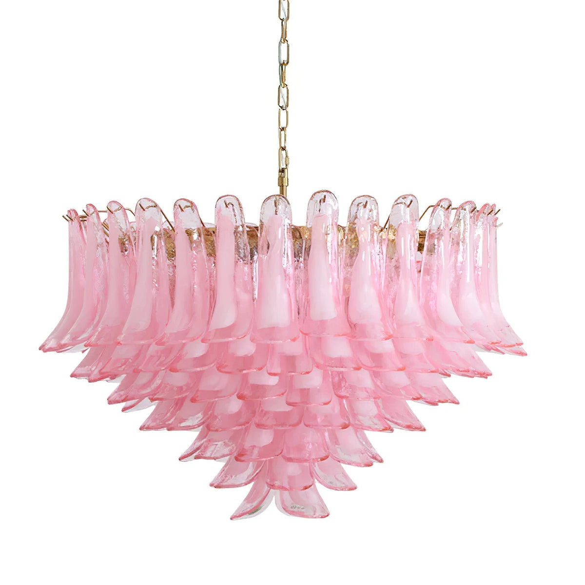 Gold & Pink Barcelona Murano Chandelier with 16 E14 Bulbs-casivra-∅ 37.4″ x H 23.6" / Dia 95cm x H 60cm-casivra