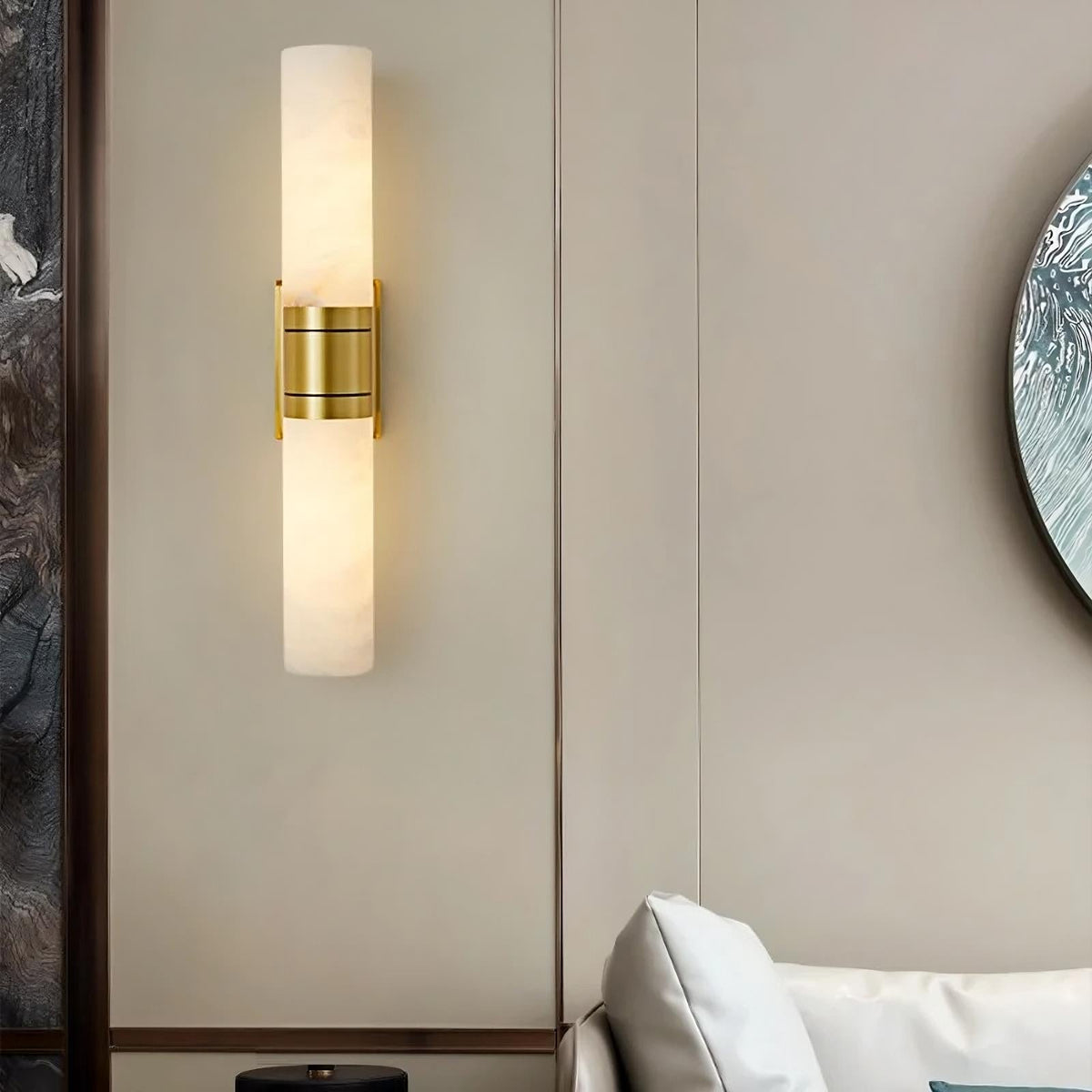 buySolenne Marble & Brass Wall Sconce - Morsale