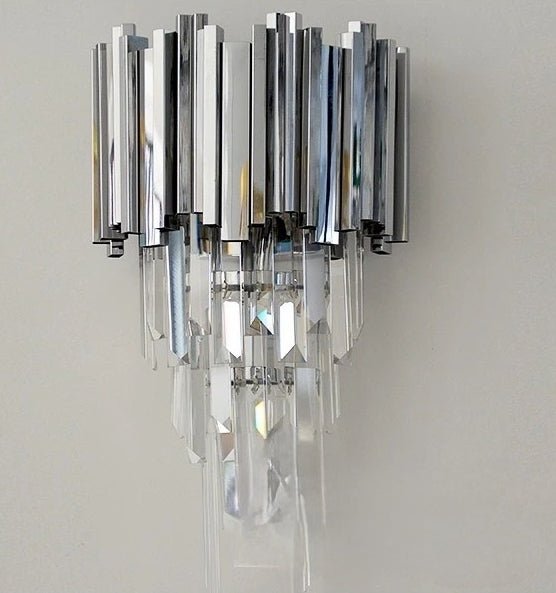 Gold/Silver Round Modern Tiered Metal Crystal Chandelier - 1 Layer Wall Light: D15.74" *H19.67"/9kgSilverWarm Lightcasivra
