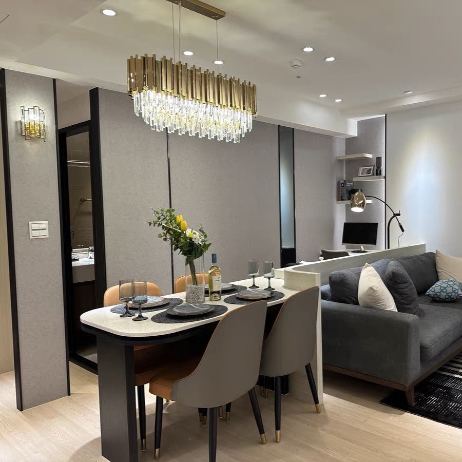 Gold/Silver Round Modern Tiered Metal Crystal Chandelier - Round: 1 Layer D23.6"*H13.8"/9 Lights/27kgGoldWhite Lightcasivra