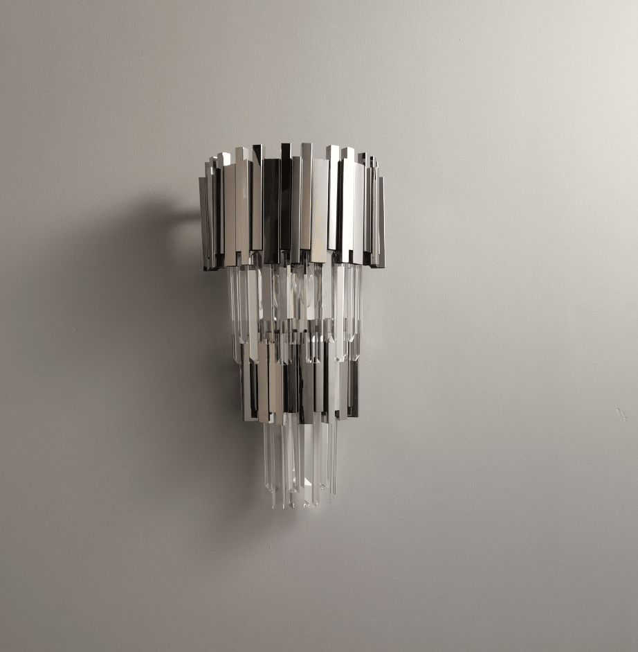 Gold/Silver Round Modern Tiered Metal Crystal Chandelier - 2 Layers Wall Light: D10.6"*H21.3"SilverWarm Lightcasivra