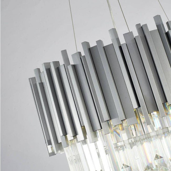 Gold/Silver Round Modern Tiered Metal Crystal Chandelier - Round: 1 Layer D15.7"*H11.8"/4 LightsGoldWarm Lightcasivra