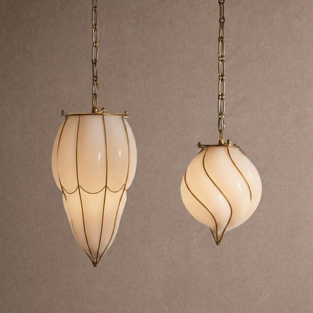 Grace Small Glass Pendant - 8" WBrasscasivra