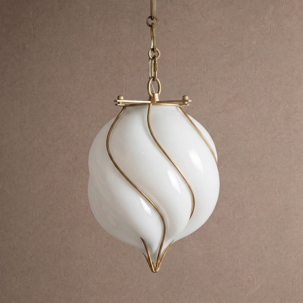 Grace Small Glass Pendant - 8" WBrasscasivra