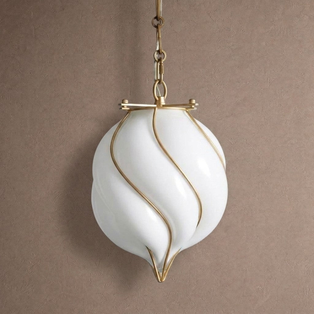 Grace Small Glass Pendant - 8" WBrasscasivra