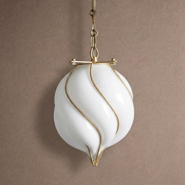 Grace Small Glass Pendant - 8" WBrasscasivra