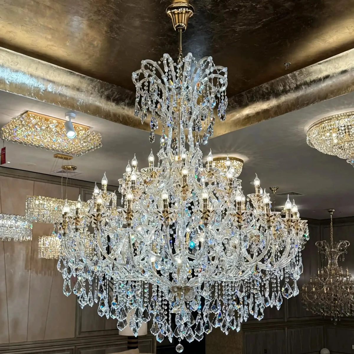 Grand Imperial Crystal Palace Chandelier for Mansion/Hotel Lobby/Banquet Hall - 54 Lights/D63"*H72.8"(D160cm*H185cm)/100kgWarm Lightcasivra