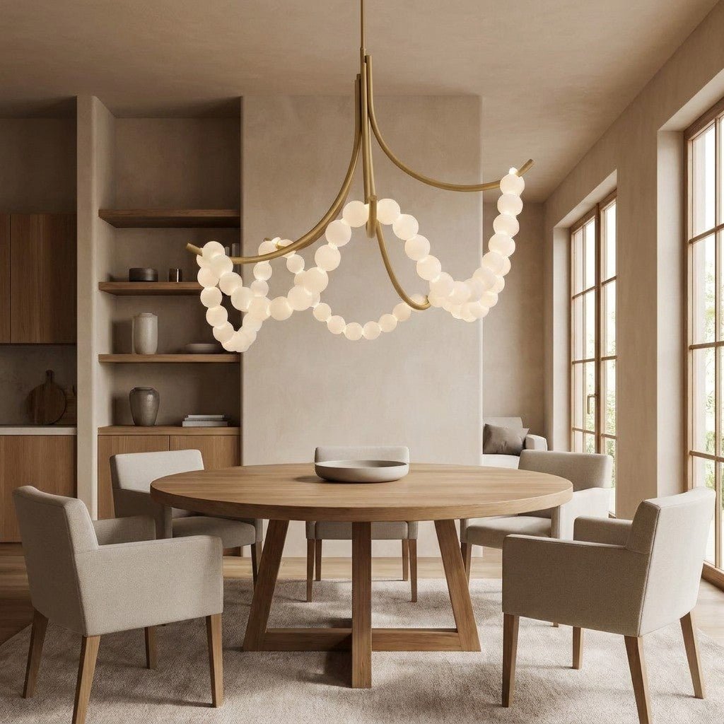 Grid Master Alabaster Chandelier - Antique Nickelcasivra