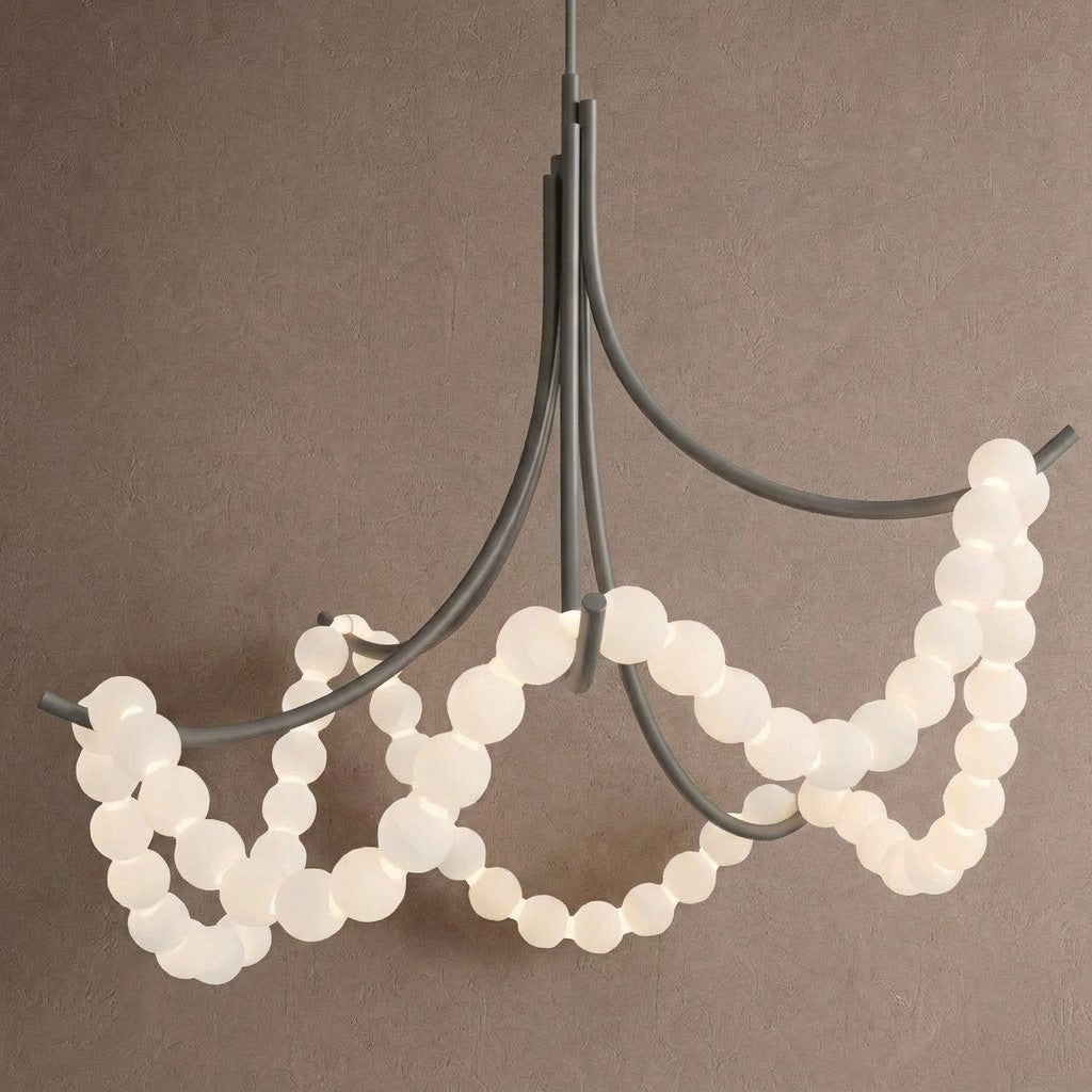 Grid Master Alabaster Chandelier - Antique Nickelcasivra