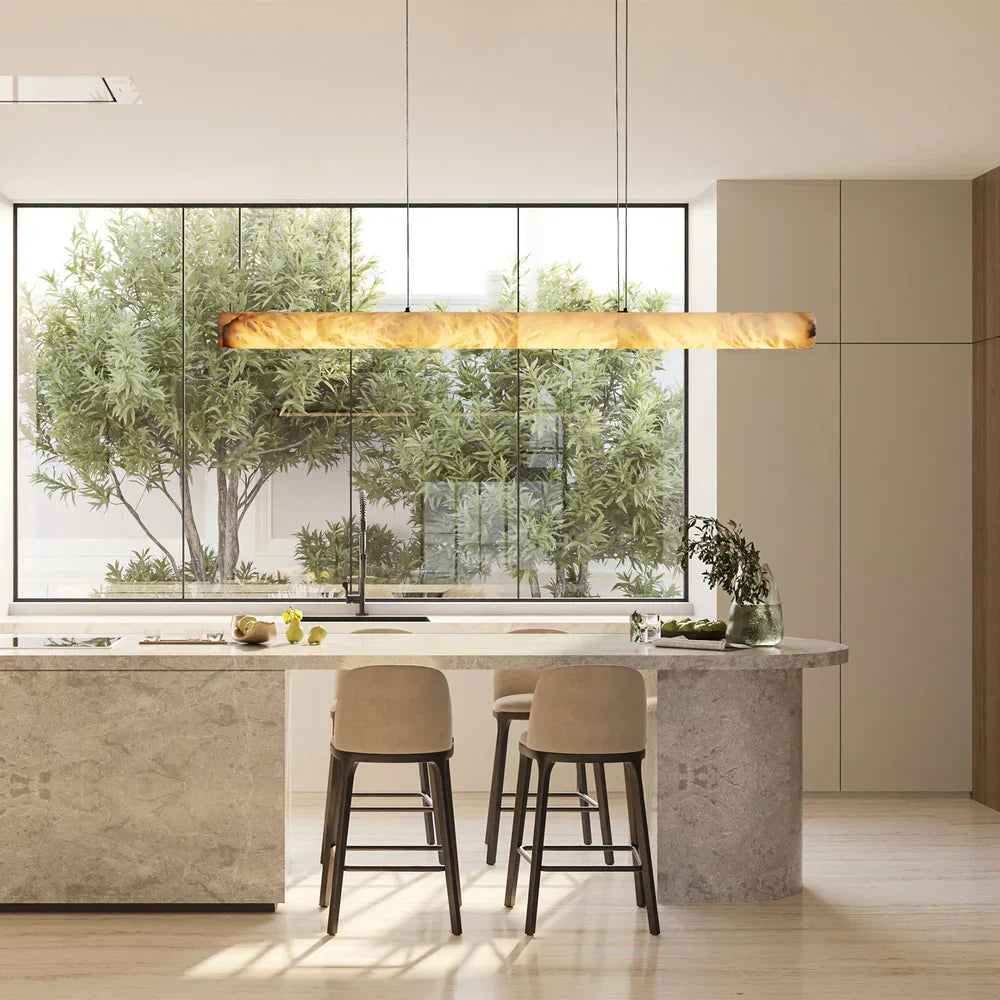 Halima Linear Alabaster LED Chandelier – 64" & 74" Options