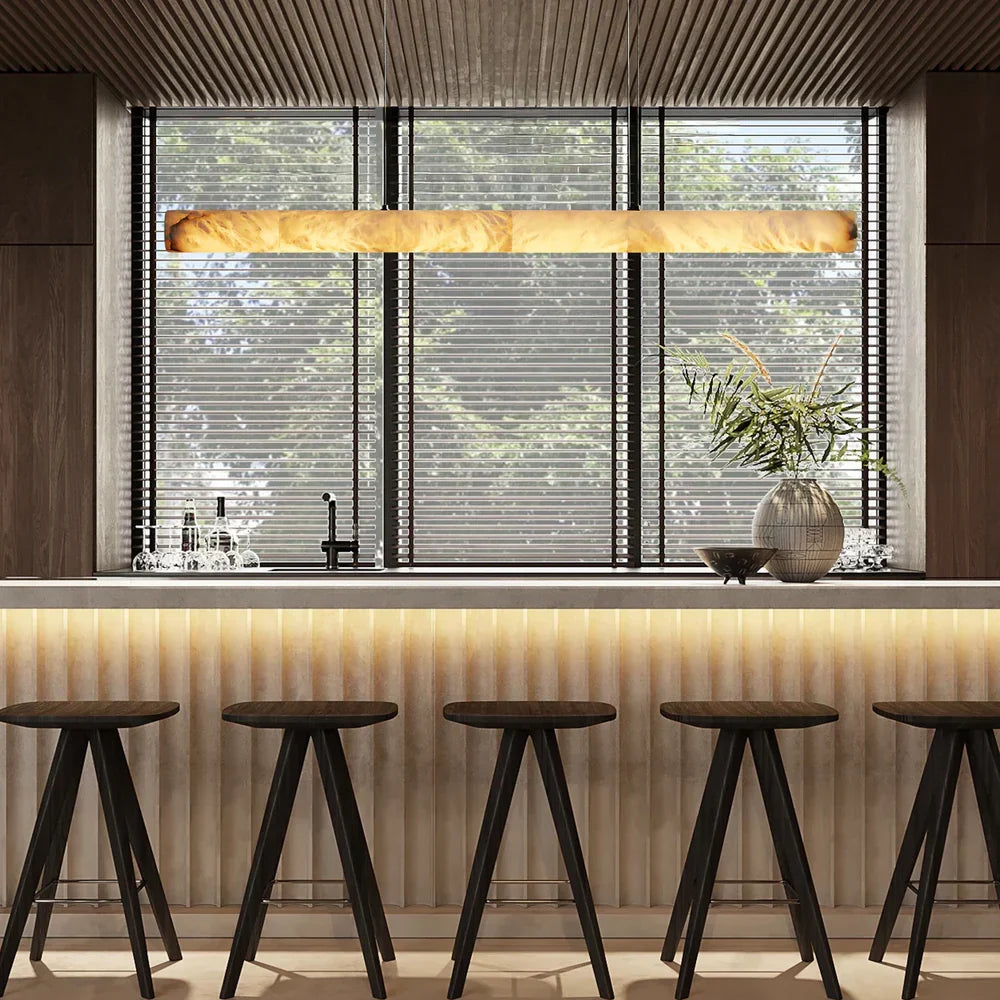 Halima Linear Alabaster LED Chandelier – 64" & 74" Options