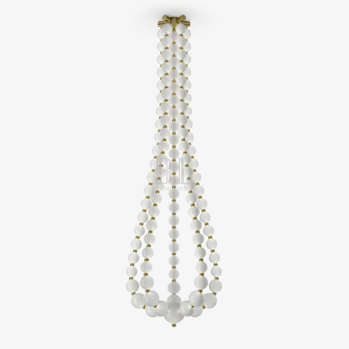 Halti Necklace Acrylic Chandelier - 114 Lights: Dia 31.5" x H 98.4"Gold & WhiteWarm Lightcasivra