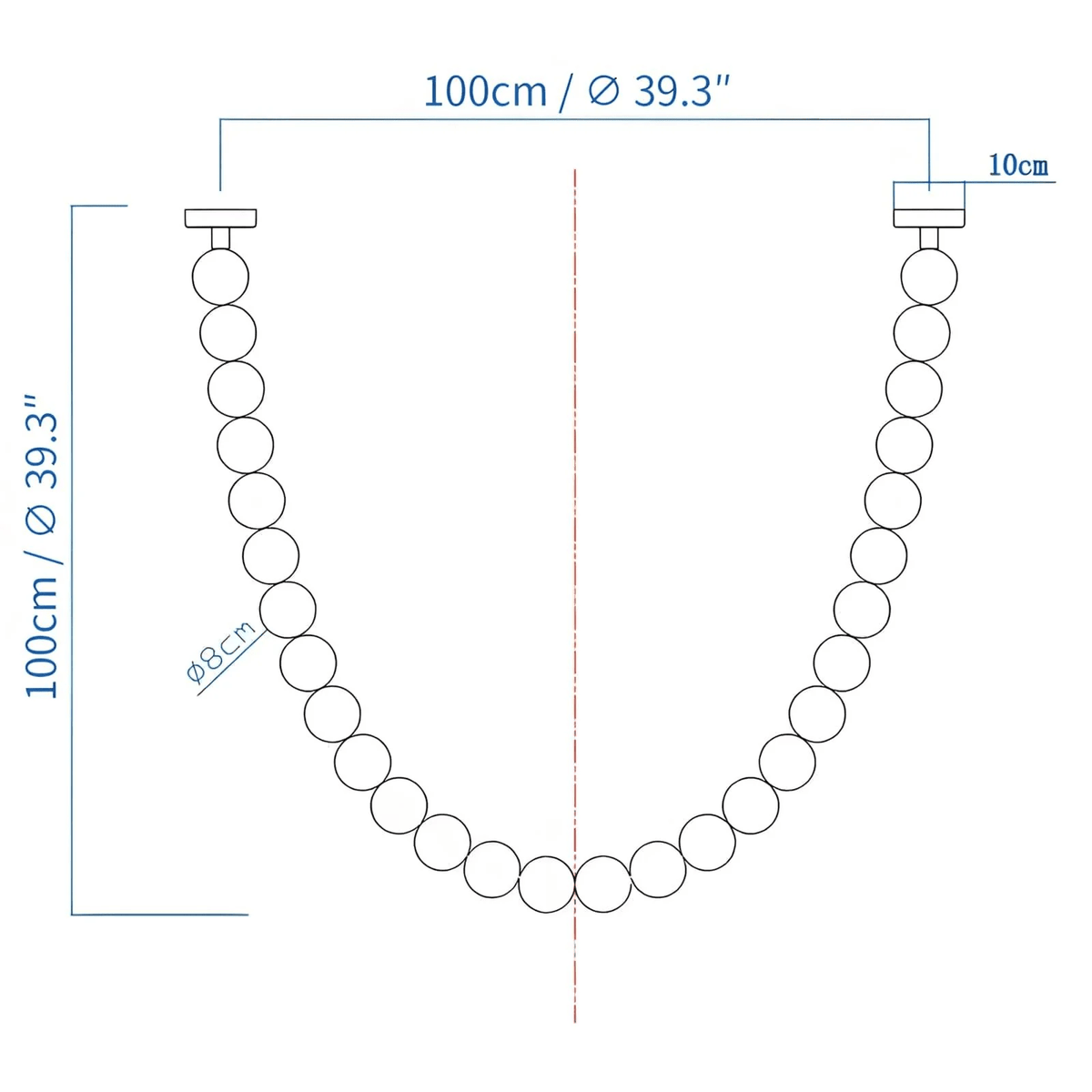 Halti Necklace Acrylic Chandelier - 28 Lights: Dia 39.3" x H 39.3"Gold & WhiteWarm Lightcasivra