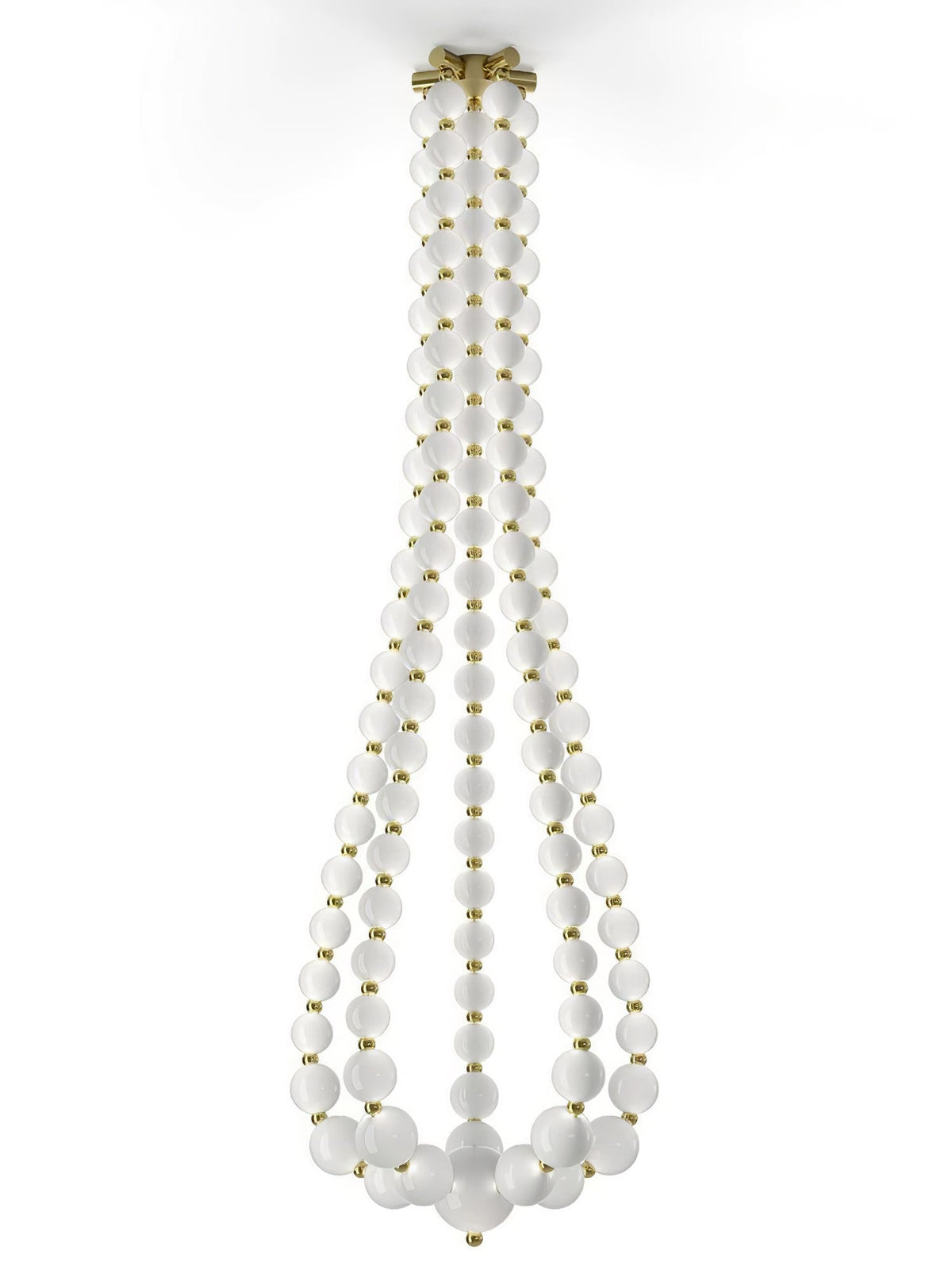 Halti Necklace Acrylic Chandelier - 120 Lights: Dia 39.3" xH 118.1"Gold & WhiteWarm Lightcasivra