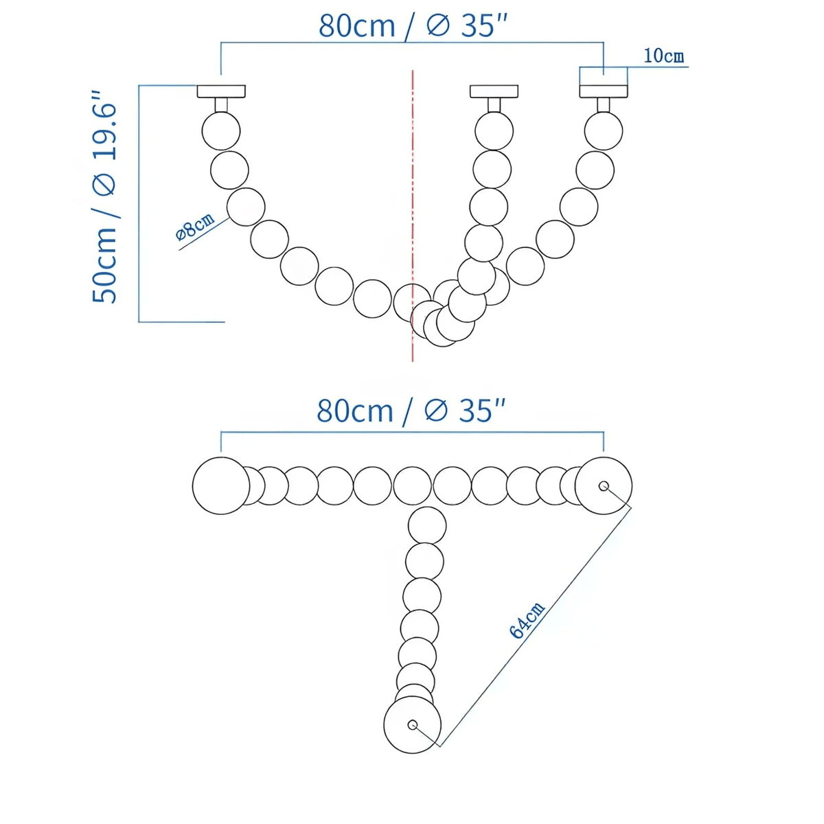 Halti Necklace Acrylic Chandelier - 24 Lights: Dia 35"x H 19.6'Gold & WhiteWarm Lightcasivra